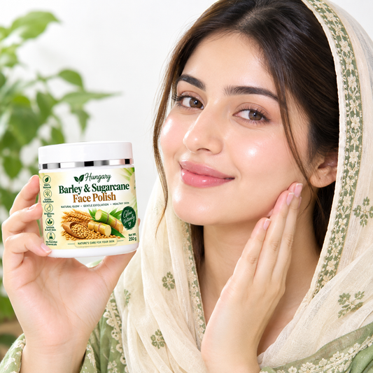 Hungary Barley & Sugarcane Face Polish – 100% Natural Glow & Gentle Exfoliation (250g)